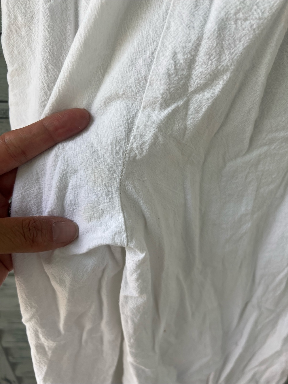White Smocked Waist Wide-Leg Linen Blend Pants Size S - Picture 5 of 6